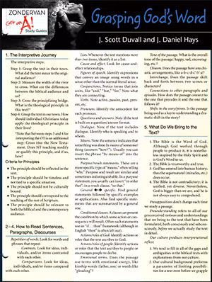 Zondervan Get an A! Study Guide - Grasping God's Word